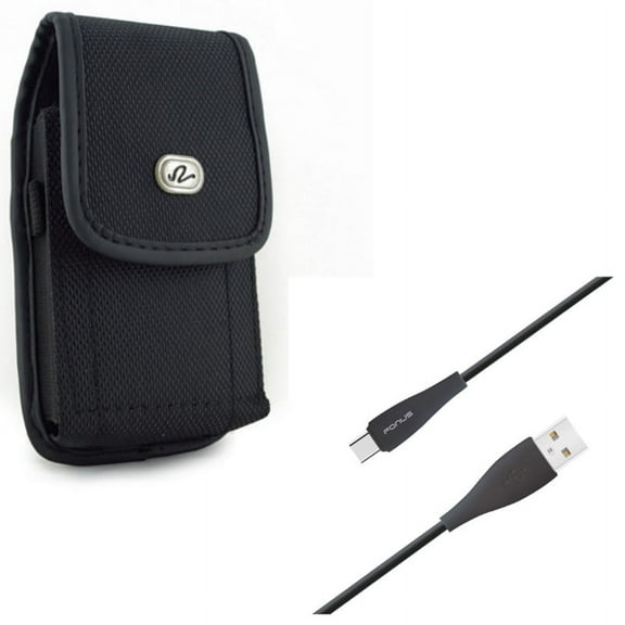 Case Belt Clip & 10ft USB Cable for Samsung Galaxy S22 Plus,S21 FE 5G - Rugged Holster   Type-C Charger Cord Power Combo