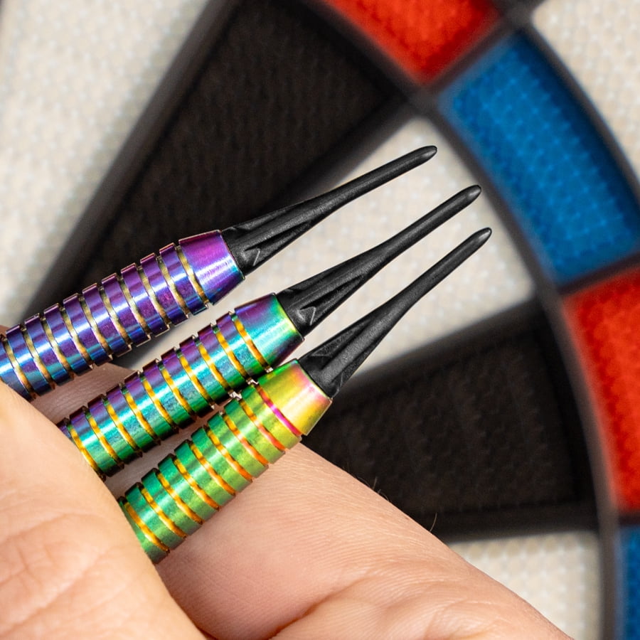 PINPOINT Soft Tip Darts – Durable Brass Barrels with Plastic Tips – 6 Flights Included – Pack of 3 Darts
