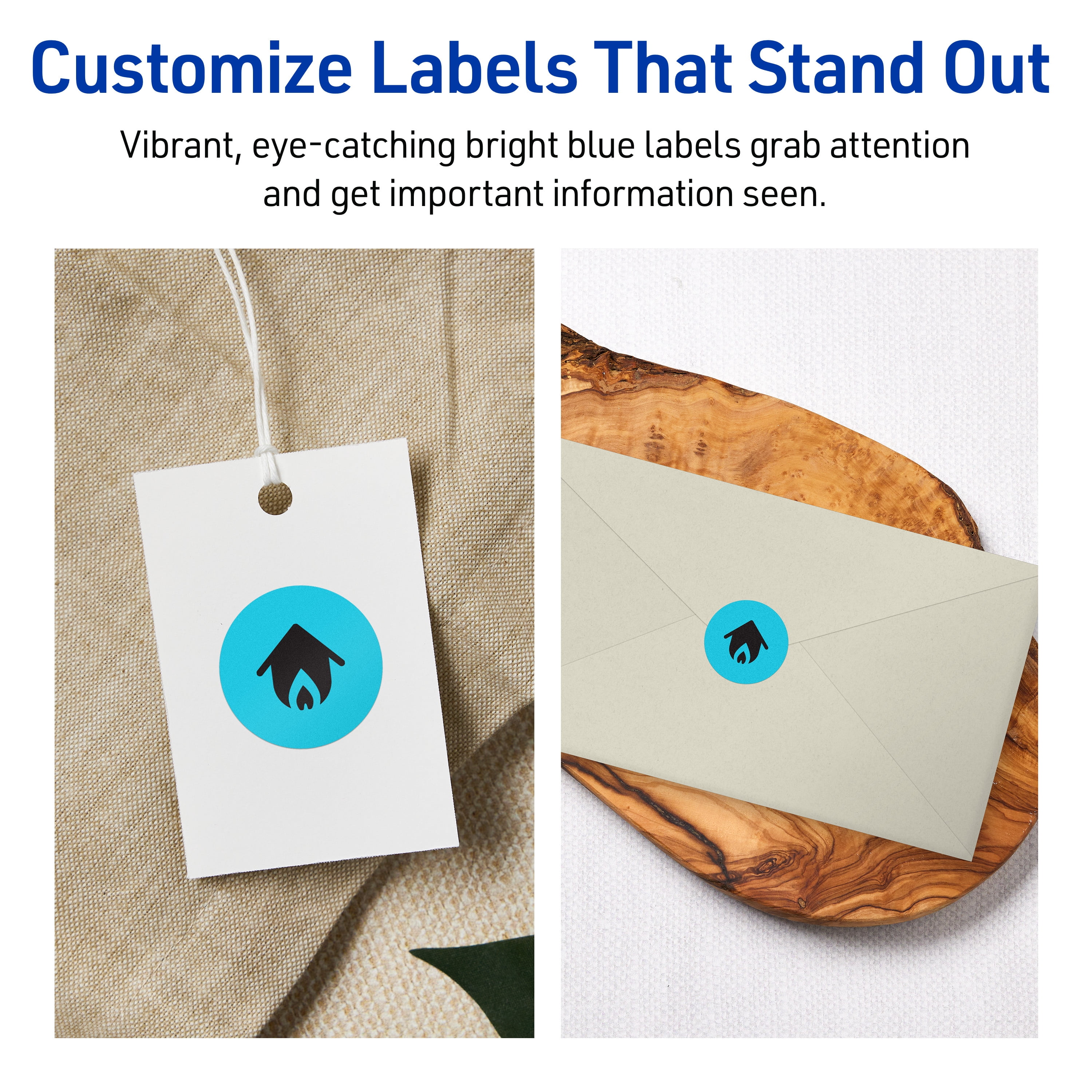 Avery Printable Round Labels, Bright Blue, 0.75" Diameter, 6,400ct