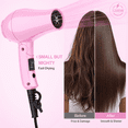 thumbnail image 6 of Lura Travel Portable Hair Dryer,Dual Voltage Mini Folding Handle Hair Blow Dryer Lightweight with 1 Concentrator,Pink, 6 of 8