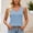 Light Blue, variant on Women's Summer Solid V-Neck Cami Top Sleeveless Chunky Knit Sweater Vest Casual Top Beige L