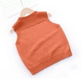 thumbnail image 5 of Gubotare Sleeveless Sweater Vest Girls Knitted Vests for Boys Girls V Neck Sweater Vest Sleeveless Crop Tops Pullover Knitwear School Uniform Clothes Size 6-7 (Orange,6-7 Years), 5 of 5