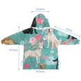 thumbnail image 7 of Labrador Dogs with Pioneer Flower Blanket Hoodies for Kids 6-13YR Oversize Wearable Blanket Hoodies for Boys Girls Teens, 7 of 7