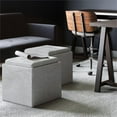 thumbnail image 2 of Trent Home Square Linen Fabric Storage Ottoman With Tray in Cloud Gray, 2 of 6