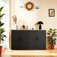 thumbnail image 2 of 53.1“W 4 Door Buffet Cabinet, Coffee Bar Cabinet with Adjustable Shelf, Kitchen Buffet Sideboard for Living Room, Kitchen, Black, 2 of 7