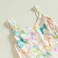 thumbnail image 6 of Okbabeha Toddler Bow/Strawberry Flare Leg Jumpsuit Baby Girl Romper Suspender Overall Playsuit, 6 of 7