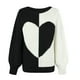 thumbnail image 5 of Suéteres Para Mujer Otoño Invierno Suéter de Punto Manga Larga Cuello Redondo Sólido Amor Estampado Manga Larga Suéter Informal Top Odeerbi  ODB175506, 5 of 8