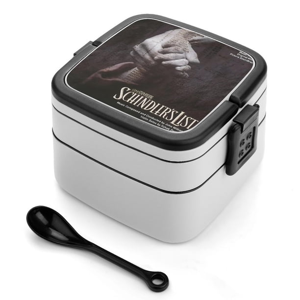 La Lista de Schindler Fiambrera de Doble Capa, Contenedor de Almuerzo Portátil Apilable, Almacenamiento de Alimentos Hermético a Prueba de Fugas, 1000ml