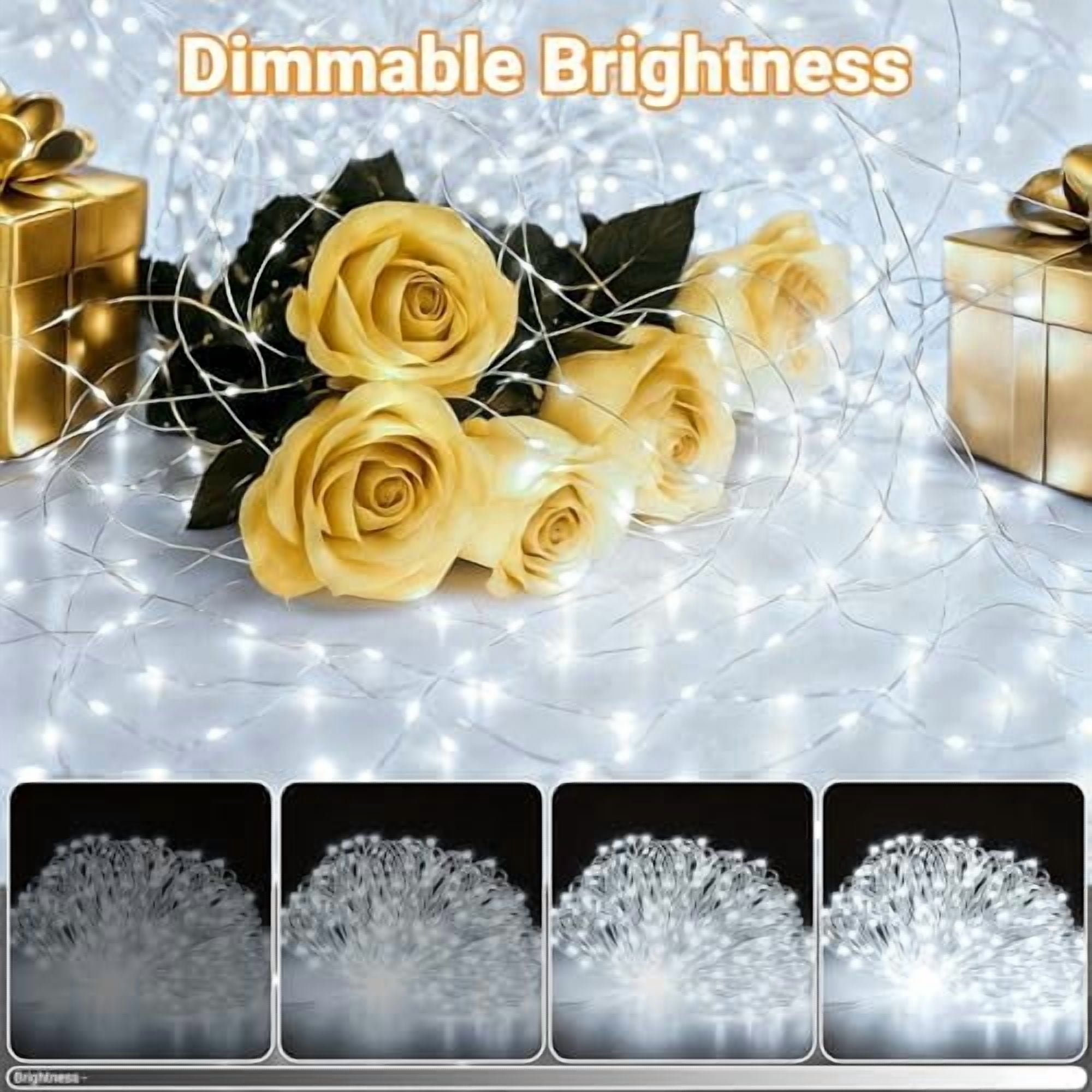 6 Pack Fairy Lights Battery Operated with Timer, 33Ft 100Led Twinkle String Lights Usb-C Powered 8 Modes Dimmable for Indoor Bedroom Centerpiece Wedding Classroom Dorm Christmas Decorations