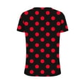 thumbnail image 4 of Women's Fashion Casual Loose Blouse, Polka Dot Print V-Neck Short Sleeve T-Shirt, Stylish Printed Tee for Women, Comfortable V-Neck Casual Top, Trendy Summer Blouse for Daily Wear, 4 of 5