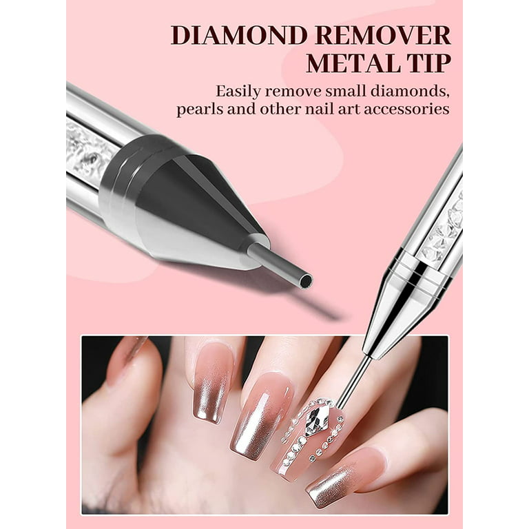 Manicure Tools Nail Art Dotting Rhinestone Flower Pen Stainless Steel  Crystal Dual End Design Painting