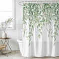 thumbnail image 6 of Eucalyptus Leaves Shower Curtain Set - Long 72" x 84" Washable Bathtub Curtain with 12 Hooks, Green Summer Botanical Weeping Waterproof Fabric Stall Shower Curtains for Bathroom/Bathtub Décor, 6 of 6