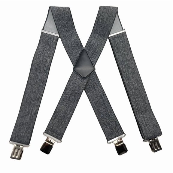 ROSEXIXI Suspenders For Mens Elastic Suspenders Adjustable X-Back with Strong 4 Clips for Work Trousers Weddings,Gray