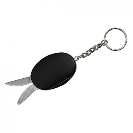 Mini Keychain Multi-Tool Knife Blade File Bottle Opener – Black