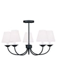 thumbnail image 4 of 5275-04 Livex Lighting Mendham - 5 Light Convertible Mini Chandelier/Semi-Flush Mount in Modern Farmhouse Style - 25 Inches wide by 17 Inches high, 4 of 8