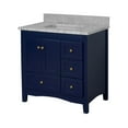 thumbnail image 6 of Abbey 36" Bathroom Vanity with Royal Blue Cabinet and Carrara Marble Top, 6 of 6