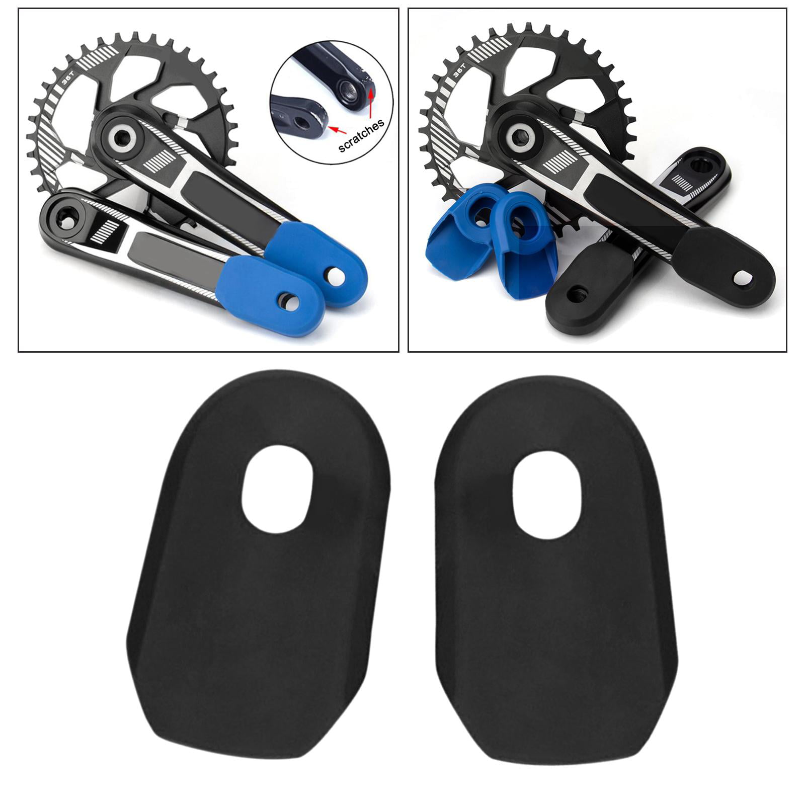 Black Silicone Bicycle Bike Crank Protector for Mountain Bike Road Bike Crank Arm Boots Protectors 