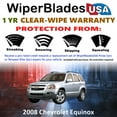 thumbnail image 2 of 2008 Chevrolet Equinox Beam Wiper Blades Wipers w/1yr Warranty (Set of 3) w/Rear Wiper (WiperBladesUSA), 2 of 5