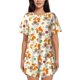 thumbnail image 1 of Balery Forest Squirrel Conjunto de Pijama para Mujer con Estampado, Dos Piezas de Manga Corta y Shorts, Ropa de Dormir Suave con Cuello Redondo y Bolsillos-Medium, 1 of 6