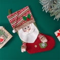 thumbnail image 2 of CuiLiyq Christmas Stockings, 3D Xmas Stockings Character Plush Santa, Snowman, Reindeer, for Christmas Tree, Xmas Holiday Party Decor Gift Treat Bags (Santa), 2 of 2