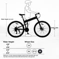 thumbnail image 7 of Meghna 29" Folding Mountain Bike Foldable 21 Speed Double Disc Brakes Aluminum Alloy Frame for Adult Yellow, 7 of 7