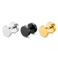 thumbnail image 1 of Pendientes de barra de acero de titanio con personalidad de moda simple para hombres y mujeres, pastel redondo de acero inoxidable, 1 of 1