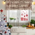 thumbnail image 5 of 2 Pack Country Star Brown Valances for Windows Bedroom Living Room Window Treatments, Farmhouse Vintage Plants Wooden Rod Pocket Valance Drapes Short Kitchen Curtains Over Sink 60"x18", 5 of 8