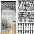 thumbnail image 3 of Triani String Door Privacy Lace Curtain for Doorways Macrame Lace Boho Hallway Closet Fly Screen Room Divider Doorway Windows Door Covers Decorative(100×200cm,Black), 3 of 7