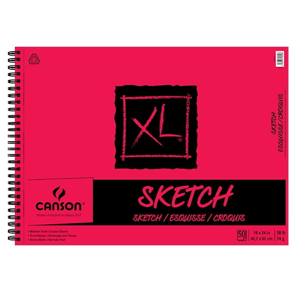 canson xl series paper sketch pad for charcoal, pencil and pastel, side