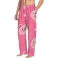 thumbnail image 2 of Uemuo Cartoon Pigs and Hearts Pattern Men's Wide Leg Palazzo Lounge Pants with Pockets Light Weight Loose Comfy Casual Pajama Pants-Medium, 2 of 9