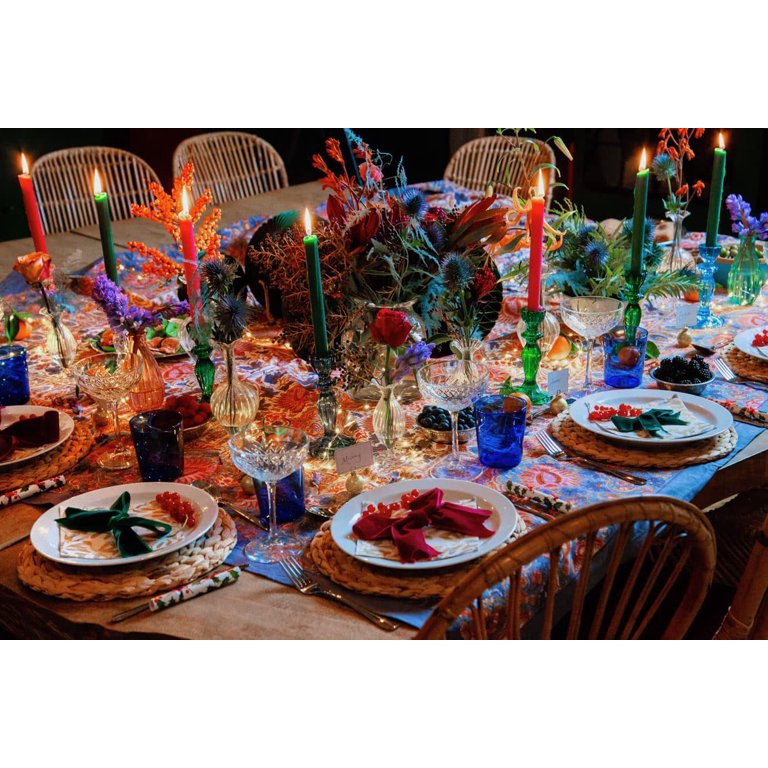 Talking Tables Cobalt Blue Glass Candlestick Holder | Small Ribbed Candle Stand for Dinner Candles, Home Décor, Accessories, Table Decorations, Indoor or Outdoor Dinner Party, Birthday, Wedding Talking Tables Cobalt Blue Glass Candlestick Holder | Small Ribbed Candle Stand for Dinner Candles, Home Décor, Accessories, Table Decorations, Indoor or Outdoor Dinner Party, Birthday, Wedding