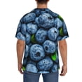 thumbnail image 3 of Naloa Fresh Blueberries Men's Loose Fit Cuban Collar Short-Sleeve Shirt, Hawaiian Shirts, Mens Shirts Casual for Everyday Wear Outings-X-Large, 3 of 5
