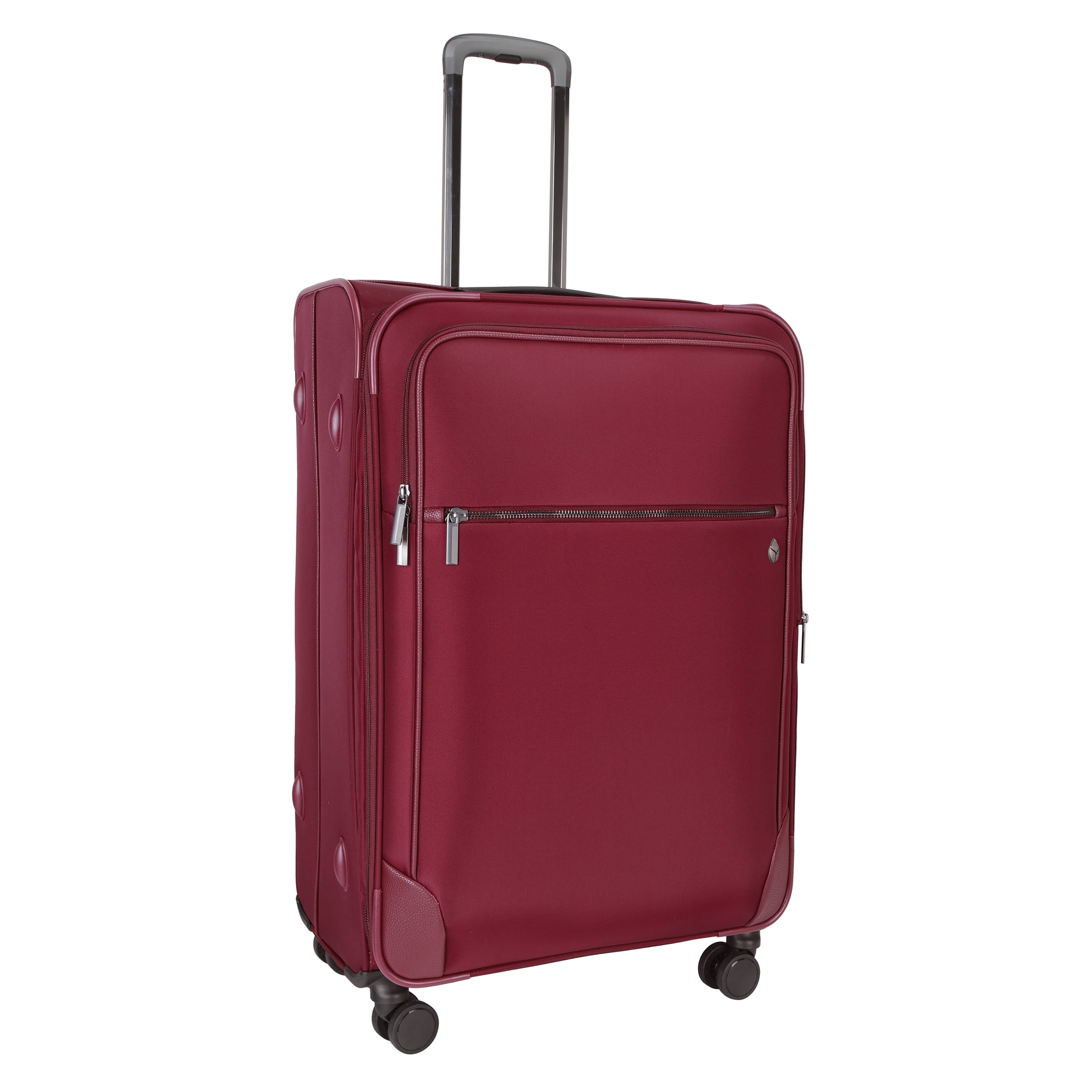 btL 28-inch Expandable Nylon Softside Checked Upright Luggage With 360 Spinner Wheels and Divider Pockets, Windsor Wine