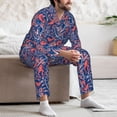 thumbnail image 6 of KLL Retro plants forest animals Sleepwear Mens Flannel Pajamas,Long Cotton Pj Set, 6 of 7
