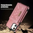 thumbnail image 6 of Nalacover Wallet Crossbody for iPhone 11 Phone Case with Lanyard Strap Credit Card Holder 6.1", PU Leather Protective Handbag Purse Kickstand Bling Diamond Cover Women Girl, Pink, 6 of 10