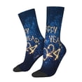 thumbnail image 2 of Uemuo Beautiful New Year 2024 Pattern Women's Crew Socks, Soft Durable Breathable Moisture-Wicking with Odor Control Cotton socks, 2 of 9