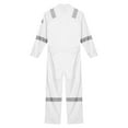thumbnail image 6 of MSemis Men's 100% Cotton Work Overalls Reflective Strips Jumpsuit Dustproof Dungarees Coveralls White 5XL/195, 6 of 7