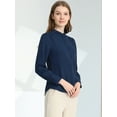 thumbnail image 3 of INSPIRE CHIC Chemises à Manches Longues pour Femmes avec Col Montant et Boutons, 3 of 5