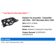 thumbnail image 2 of Radiator Fan Assembly - Compatible with 2006 - 2007 Mercedes-Benz C280, 2 of 4