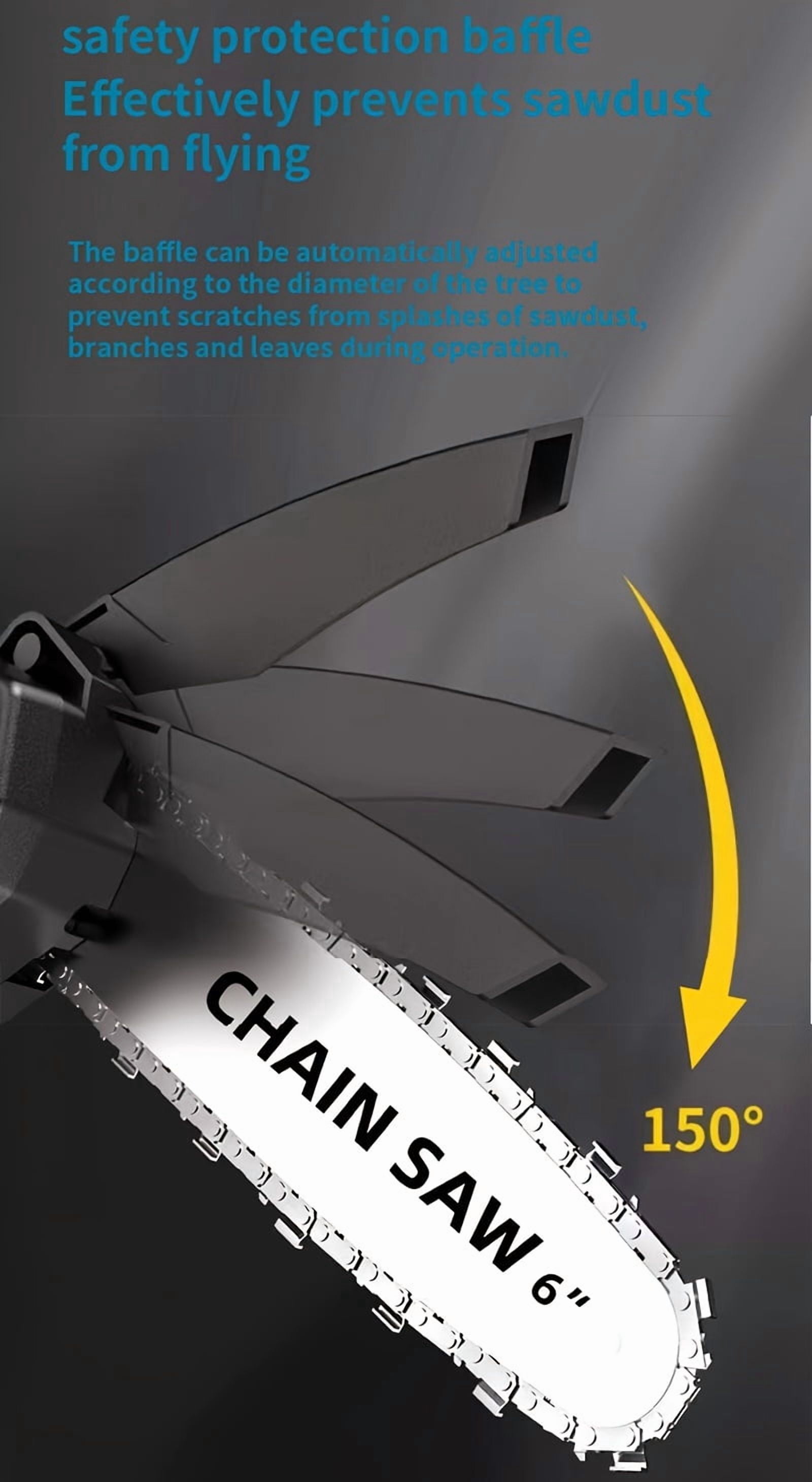 Mini Wireless Chainsaw, Powered By A 6-inch Chainsaw Battery, Comes With A Large Capacity Battery, Safety Lock