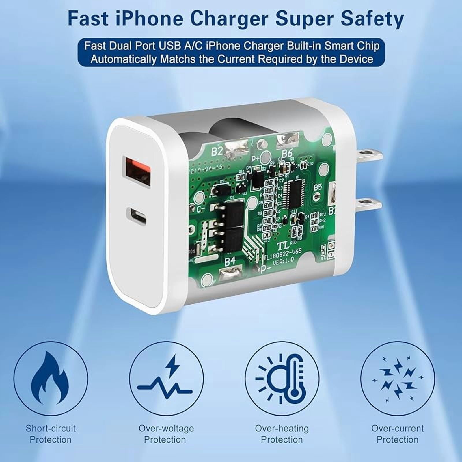 JOZASHON for iPhone 17/16 Charger, 2Pack 20W Adapter Wall Fast Charger with 10ft White USB C Cable for iPhone17 16/15/i Pad,orange