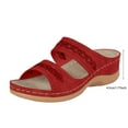 thumbnail image 4 of Orthopedic Wedge Sandals for Women Open Toe Slides Fashion Bohemia Embroidery Slip on Beach Shoes Comfortable Slip on Summer Slippers Wine Size 9.5, 4 of 6
