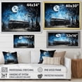 thumbnail image 4 of Designart "Urban Nocturne Moonlit Bus" Transportation Framed Wall Art - Modern Blue Bus Entryway Framed Wall Art, 4 of 6