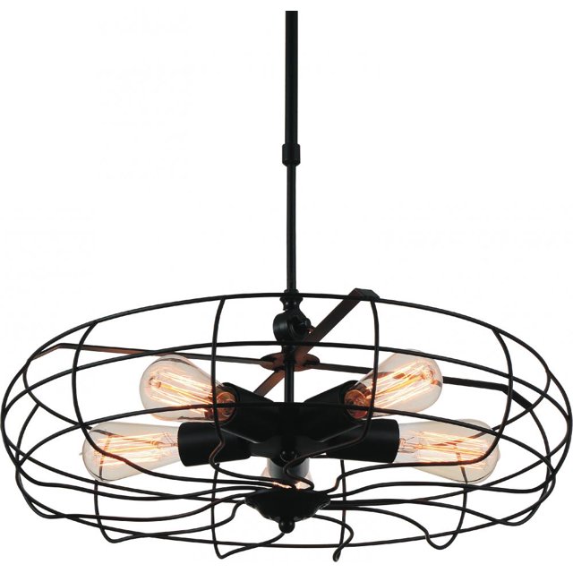 Pendentif 5 Lumières avec Finition Noire
