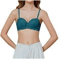 thumbnail image 2 of Bigersell Strapless Bras for Women Detachable Strap Push up Bras No Underwire Comfortable Padded Wireless Brassiere Back Hook and Eye Closure Everyday Wire-Free Bra Green 34, 2 of 6
