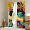 thumbnail image 3 of Feelyou Cartoon Black Cat Blackout Curtains Set of 2 (52x84 Each) for Teen, Vintage Graffiti Artwork Window Curtains, Kawaii Kitten Curtains and Drapes, Blackout Curtains Bedroom Decor, 3 of 6