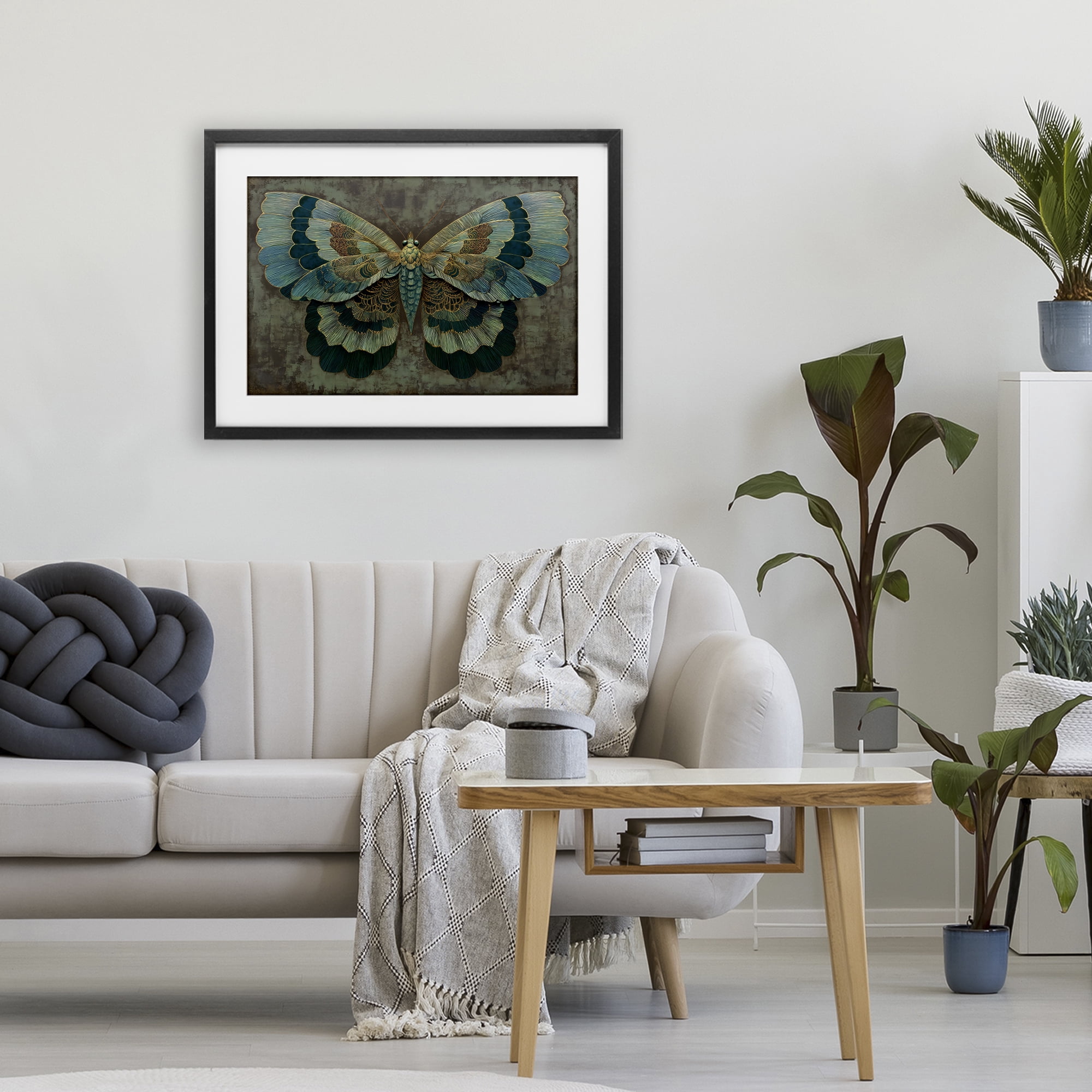 Stupell Industries Golden Jewel Butterfly Black Framed Print Under Glass, design by Petal Prints Design