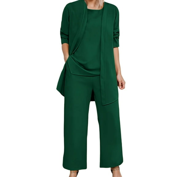 Pyhlmscde Women's Trendy 3 Piece Set Long Sleeve Cardigan Sweatsuit Outfits, Lounge Sets for Women, Womens Tops, Cardigan for Women