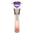 thumbnail image 3 of Clara Pucci 14K Rose Gold 3.39 Simulated Alexandrite Engraveable Engagement Ring + Wedding Band Set, 3 of 7