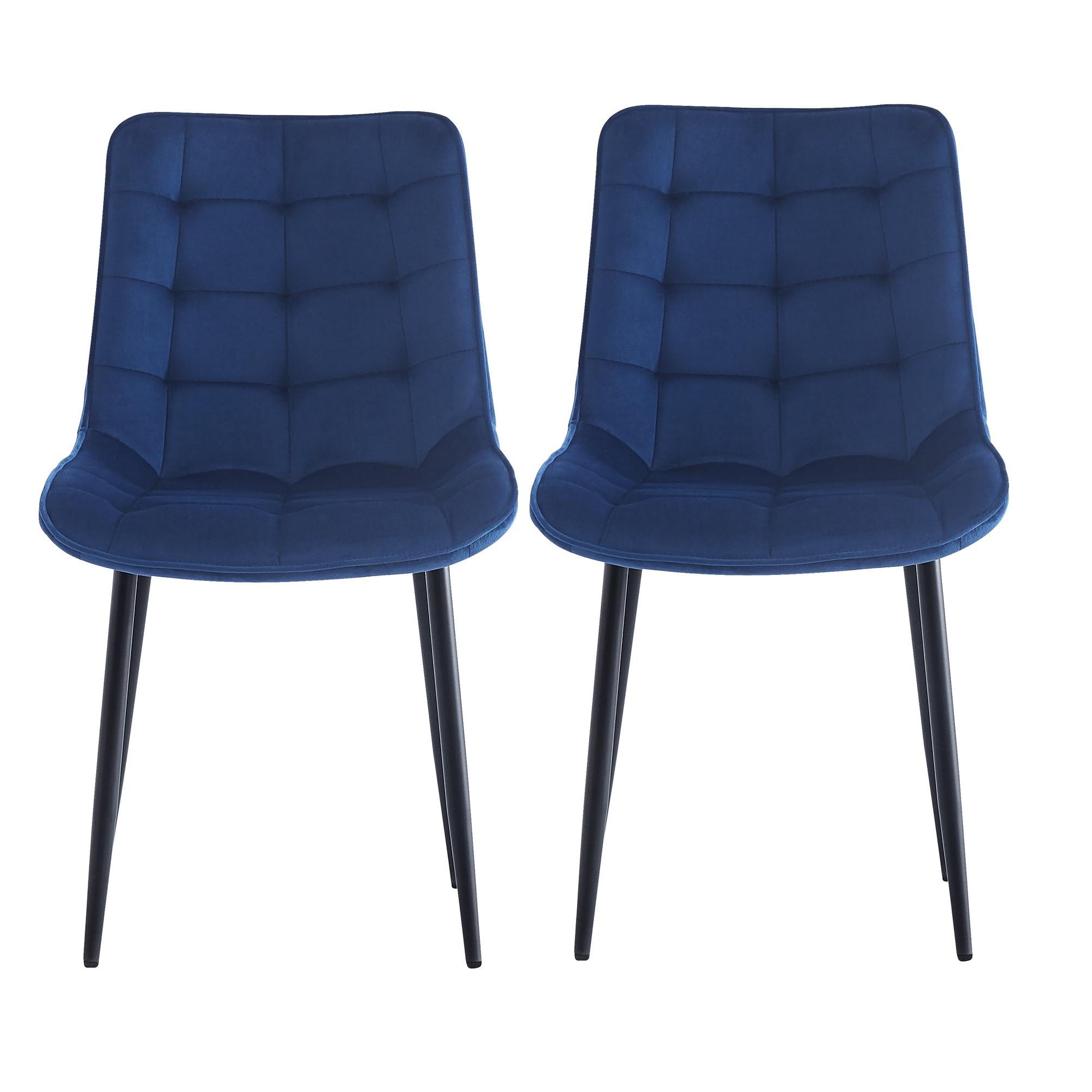 Kadyn Velvet Dining Chair 2PCS, Kitchen Chairs for Offices, Dining Room Chairs for Living Rooms, Blue